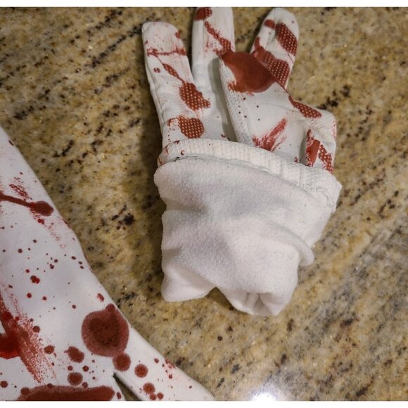 Vintage Size XXL Stretch Long Formal Fake Bloody Horror Zombie Costume Gloves - Picture 12 of 15